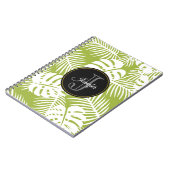 Carnet Green Palm Feuille Rainforest Motif Monogram (Côté gauche)