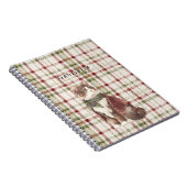 Carnet Green Red Cream Stripes Cat (Côté Droit)