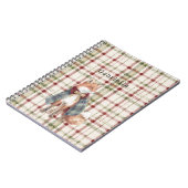 Carnet Green Red Cream Stripes Fox  (Côté gauche)