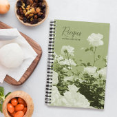 Carnet Green Roses Floral Garden Custom Spiral Notebook