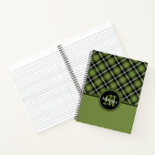 Carnet Green Scottish Plaid Personnalisé (Intérieur)