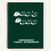 Carnet Green White Family Name Board Game Scorebook (Devant)