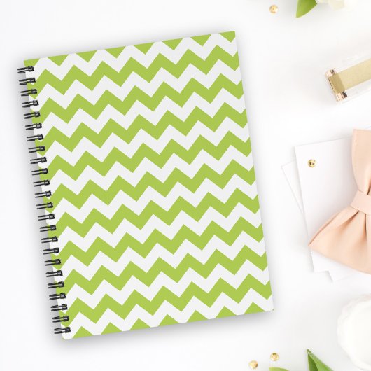 Carnet Green Zigzag, Green Chevron, Motif géométrique