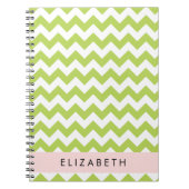Carnet Green Zigzag, Green Chevron, Votre Nom (Devant)