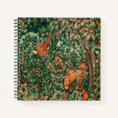 Carnet GREENERY, FOREST ANIMALS Pheasant, Fox, Green Flor (Devant)