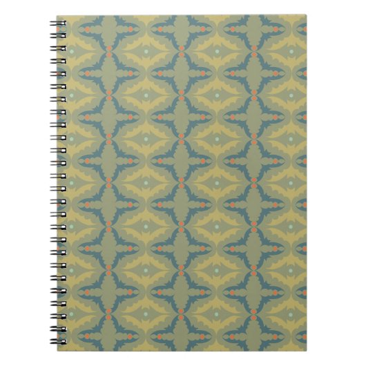 Carnet Greenish Retro Vintage Pattern (Devant)