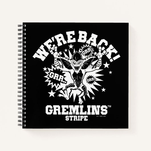 Carnet Gremlins | Stripe Nous sommes de retour (Devant)