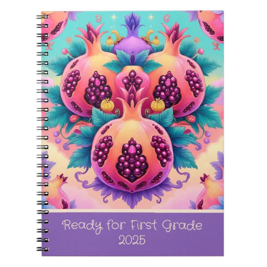 Carnet Grenade colorée pour 1ère année 2025 (Devant)