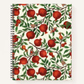 Carnet Grenades et papillons Bella sur blanc (Devant)