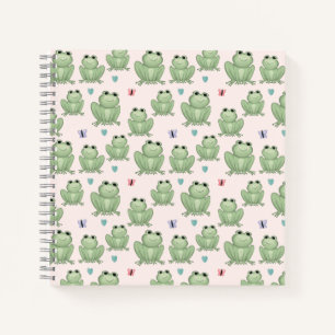 Carnet Grenouille aquarelle rose fantaisiste pour enfants