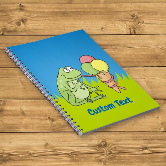Carnet Grenouille avec ordinateur portable Icecream