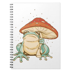 Carnet Grenouille cottagecore avec champignon