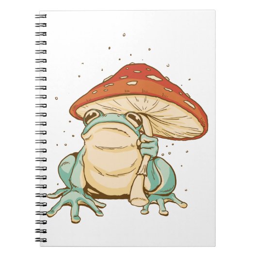 Carnet Grenouille cottagecore avec champignon (Devant)