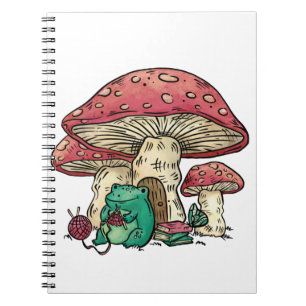 Carnet Grenouille Cottagecore avec maison champignon