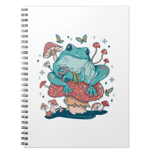 Carnet Grenouille Cottagecore sur maison champignon