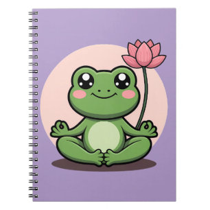 Carnet Grenouille de yoga avec lotus