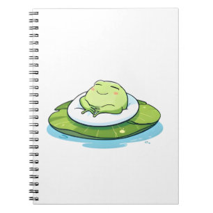 Carnet Grenouille endormie sur un nénuphar Design Kawaii
