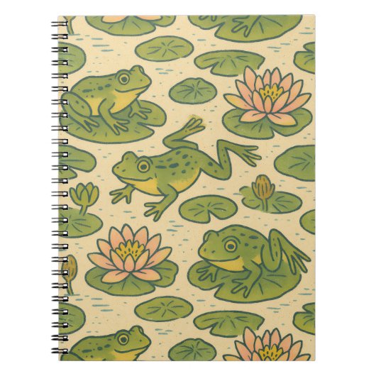 Carnet Grenouille et lili pads Grenouilles Nénuphars (Devant)