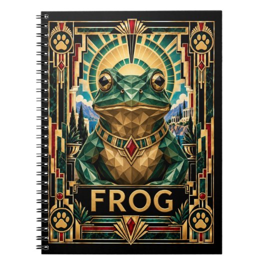 Carnet Grenouille, faune Art déco (Devant)