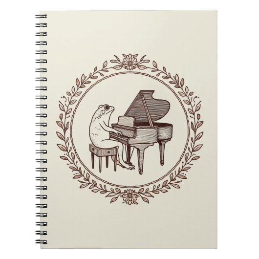 Carnet Grenouille jouant du piano (Devant)