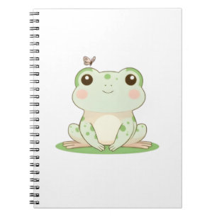 Carnet Grenouille Kawaii avec Papillon Design de Nature M