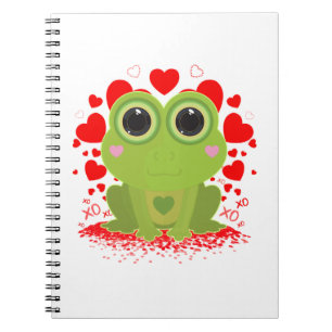 Carnet Grenouille Mignonne Amour Cœurs Kawaii Animal Sain