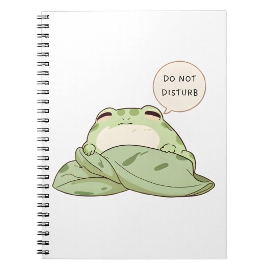 Carnet Grenouille mignonne Ne Pas Déranger Design Endormi (Devant)