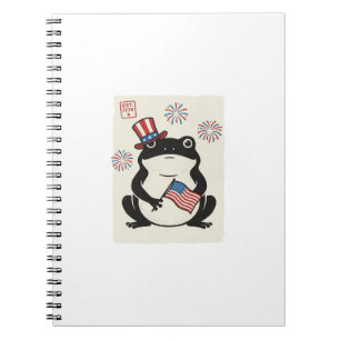 Carnet Grenouille Patriotique Gravure Vintage Art Vectori