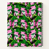 Carnet Grenouille Rose Sur La Feuille Verte Motif Design (Dos)