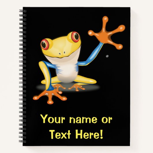 Carnet Grenouille rouge ornée (Devant)