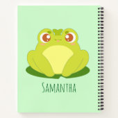 Carnet Grenouille Verte Assis Sur La Feuille (Dos)