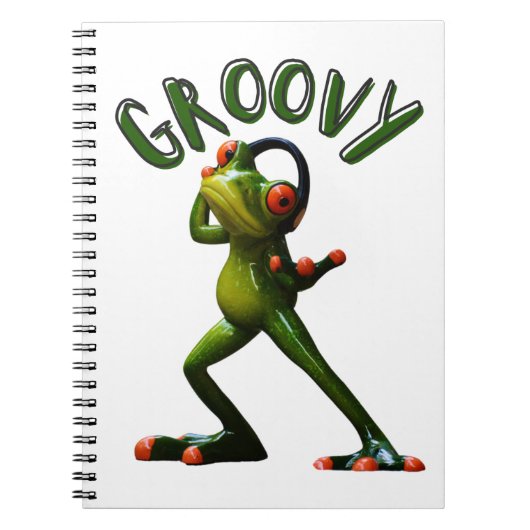 Carnet Grenouille verte groovy (Devant)
