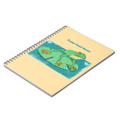 Carnet Grenouille verte mignonne sur un tapis de nénuphar (Côté gauche)