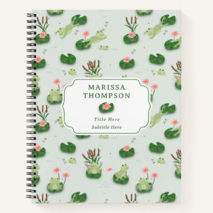 Carnet Grenouilles mignonnes dans un étang de nénuphars