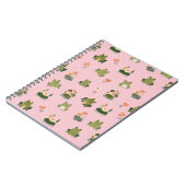 Carnet Grenouilles & nénuphars sur fond rose clair (Côté gauche)