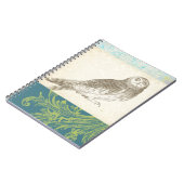 Carnet Grey Owl sur Arrière - plan Motif (Côté gauche)