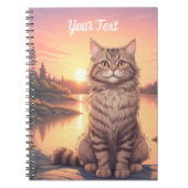 Carnet Grey Tabby Chat par lac (Devant)