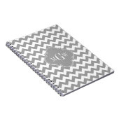 Carnet Grey What Chevron Dk Gris Quatrefoil 3 Monogramme (Côté Droit)