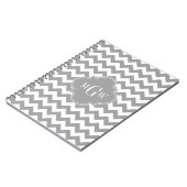 Carnet Grey What Chevron Dk Gris Quatrefoil 3 Monogramme (Côté gauche)