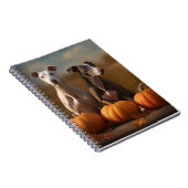 Carnet Greyhound Chiot Automne Citrouille de plaisir (Côté Droit)