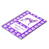 Carnet Greyhound Lurcher Chien Silhouette Paw Purple PY&B (Côté gauche)