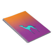 Carnet Greyhound Whippet chien bleu orange violet ombre (Côté Droit)