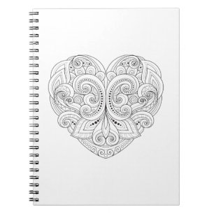 Carnet Griffonnage abstrait de coeur