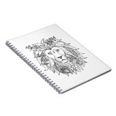 Carnet Griffonnage de lion et de fleurs (Côté Droit)