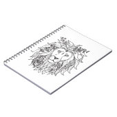 Carnet Griffonnage de lion et de fleurs (Côté gauche)
