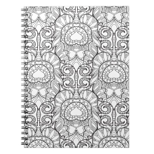 Carnet Griffonnage de motif de plume de paon (Devant)