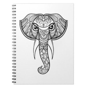 Carnet Griffonnage de tête d'éléphant