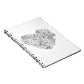 Carnet Griffonnage floral de coeur (Côté Droit)