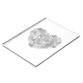 Carnet Griffonnage floral de coeur (Côté gauche)