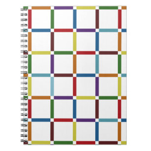 Carnet Grille arc-en-ciel colorée avec espace négatif